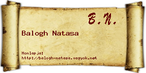 Balogh Natasa névjegykártya