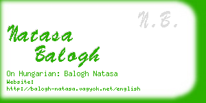 natasa balogh business card